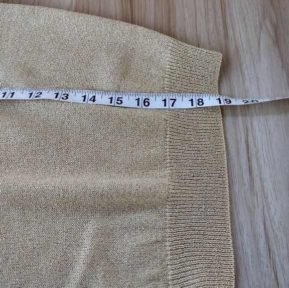 St John Metallic Cropped Tank Top Gold Tan size P - Picture 4 of 8
